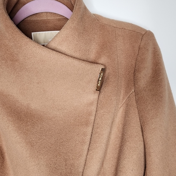 Michael Kors Wool Blend Wrap Trench Coat in Caramel Color Size Small - Picture 3 of 6